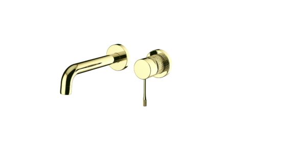 AQUALIA BELLA MONOMANDO LAVAMANOS A PARED BRUSHED GOLD SIGNATURE