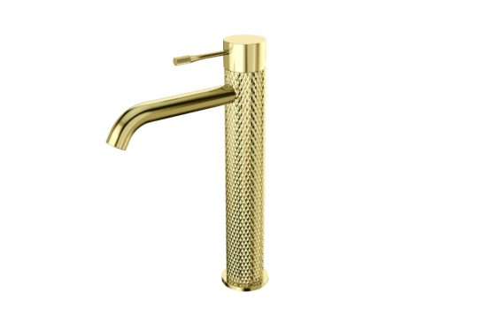 AQUALIA BELLA MONOMANDO LAVAMANOS ALTO BRUSHED GOLD SIGNATURE