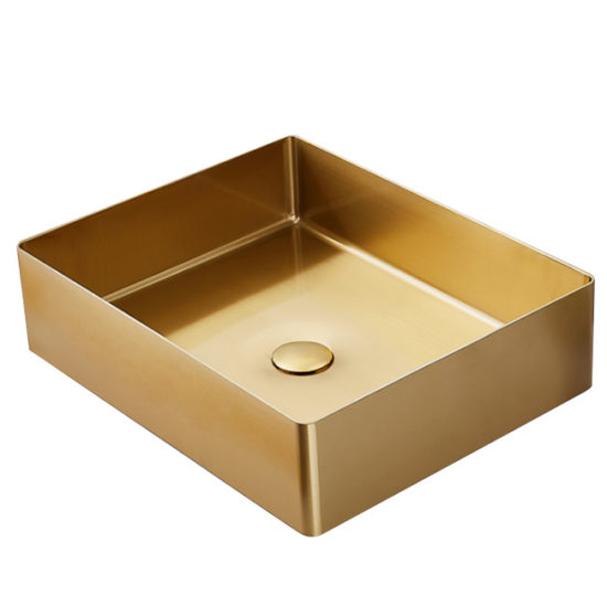 AQUALIA BOWL RECTANGULAR ACERO INOX GOLD