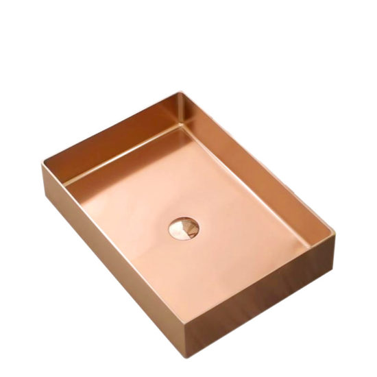 AQUALIA BOWL RECTANGULAR ACERO INOX ROSE GOLD